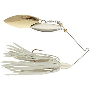 Humdinger-Spinner-Bait-1/4-White-With-White-Colorado/Gold-Willow-Pack-of-6 H105-C