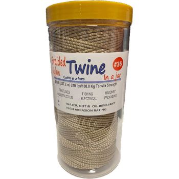 Fitec Twine In A Jar Gold Braided Nylon #36 680Ft 157Lb Tensile Strengt