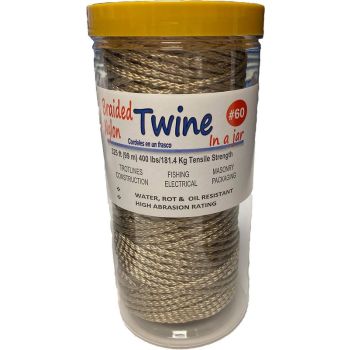 Fitec Twine In A Jar Gold Braided Nylon #60 325Ft 257Lb Tensile Strengt