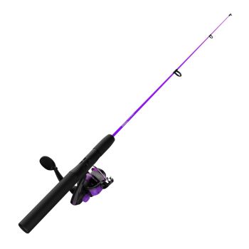 Zebco Dock Demon Spinning Combo 30" Rod - Prespooled With 6Lb Test Purple