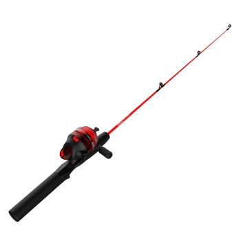 Zebco Dock Demon Spincast Combo 30" Rod - Prespooled With 6Lb Test Red