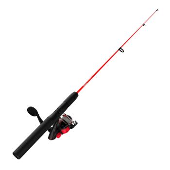 Zebco Dock Demon Spinning Combo 30" Rod - Prespooled With 6Lb Test Red