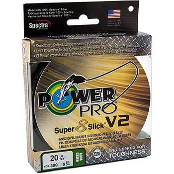 Power Pro Super Slick V2 20# (6# Dia) 150Yds Moss Grn